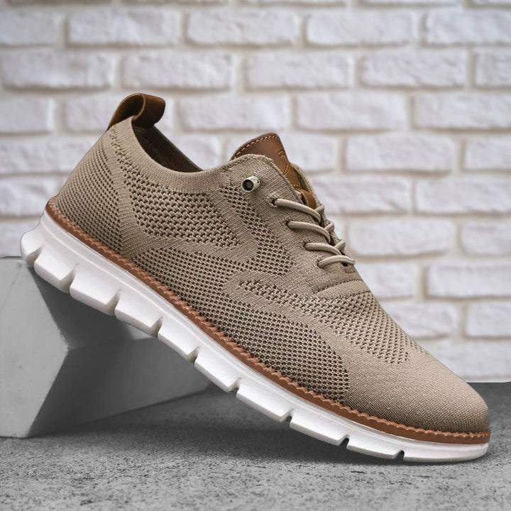 Beau | Men's Orthopedic Walking Shoes, Wide Toe Box Support Shoes | The Shrader Sisters | Brown
