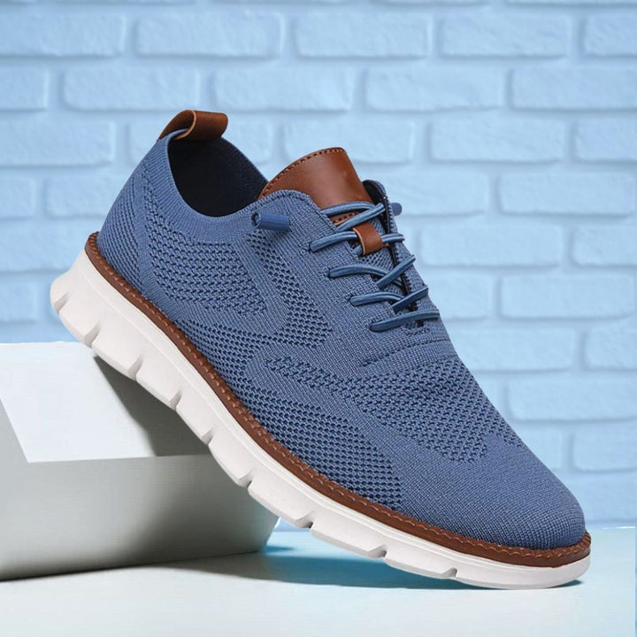 Beau | Men's Orthopedic Walking Shoes, Wide Toe Box Support Shoes | The Shrader Sisters | Blue