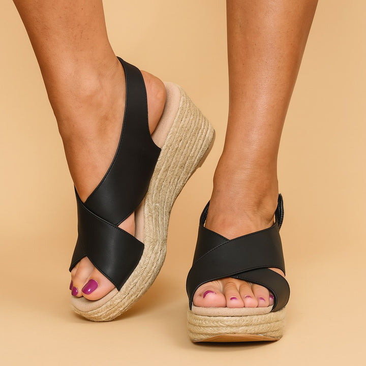 Blaire | Women's Cushioned Buckle Strap Flat Sandals - White