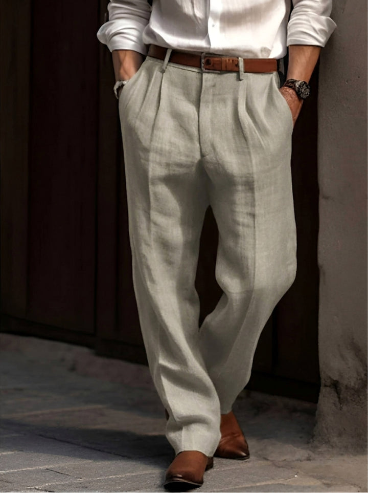 Bodhi | Men's Classic Pleated Trousers, Tailored Dress Trousers | The Shrader Sisters | Green