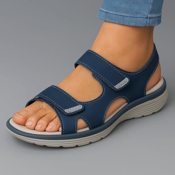 Bonnie | Women's Orthopaedic Slip-On Sandals, Cushioned Support Sandals | The Shrader Sisters | Blue