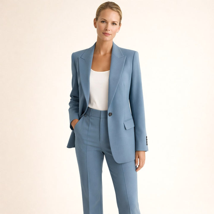 Bree | Women's Structured Blazer with Flared Trousers, Two-Piece Suit | The Shrader Sisters