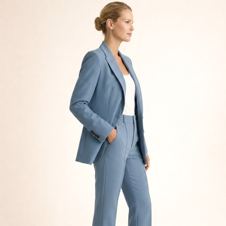 Bree | Women's Structured Blazer with Flared Trousers, Two-Piece Suit | The Shrader Sisters