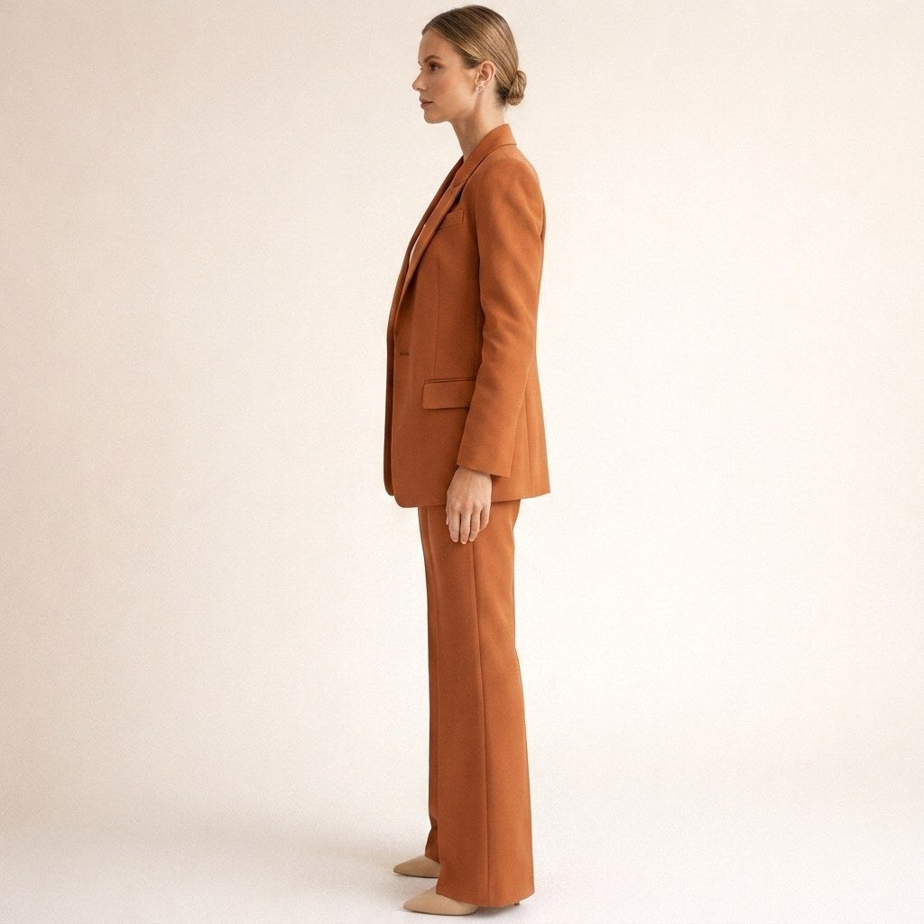 Bree | Women's Structured Blazer with Flared Trousers, Two-Piece Suit | The Shrader Sisters