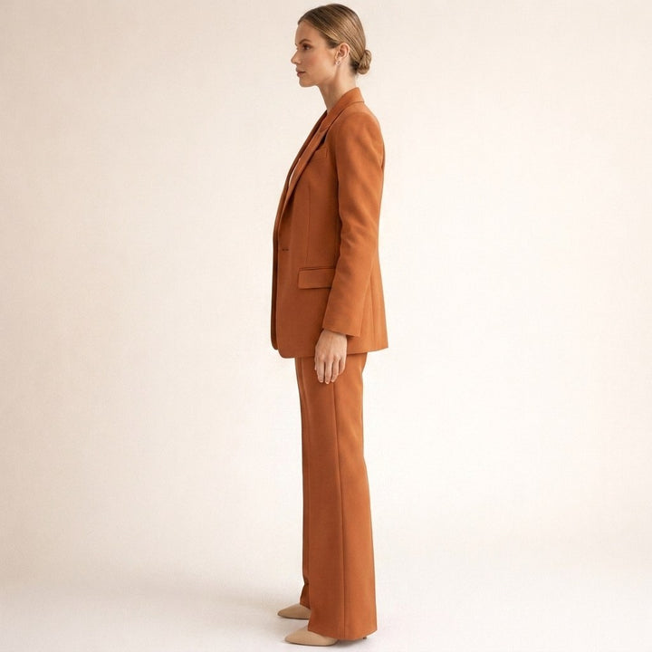 Bree | Women's Structured Blazer with Flared Trousers, Two-Piece Suit | The Shrader Sisters