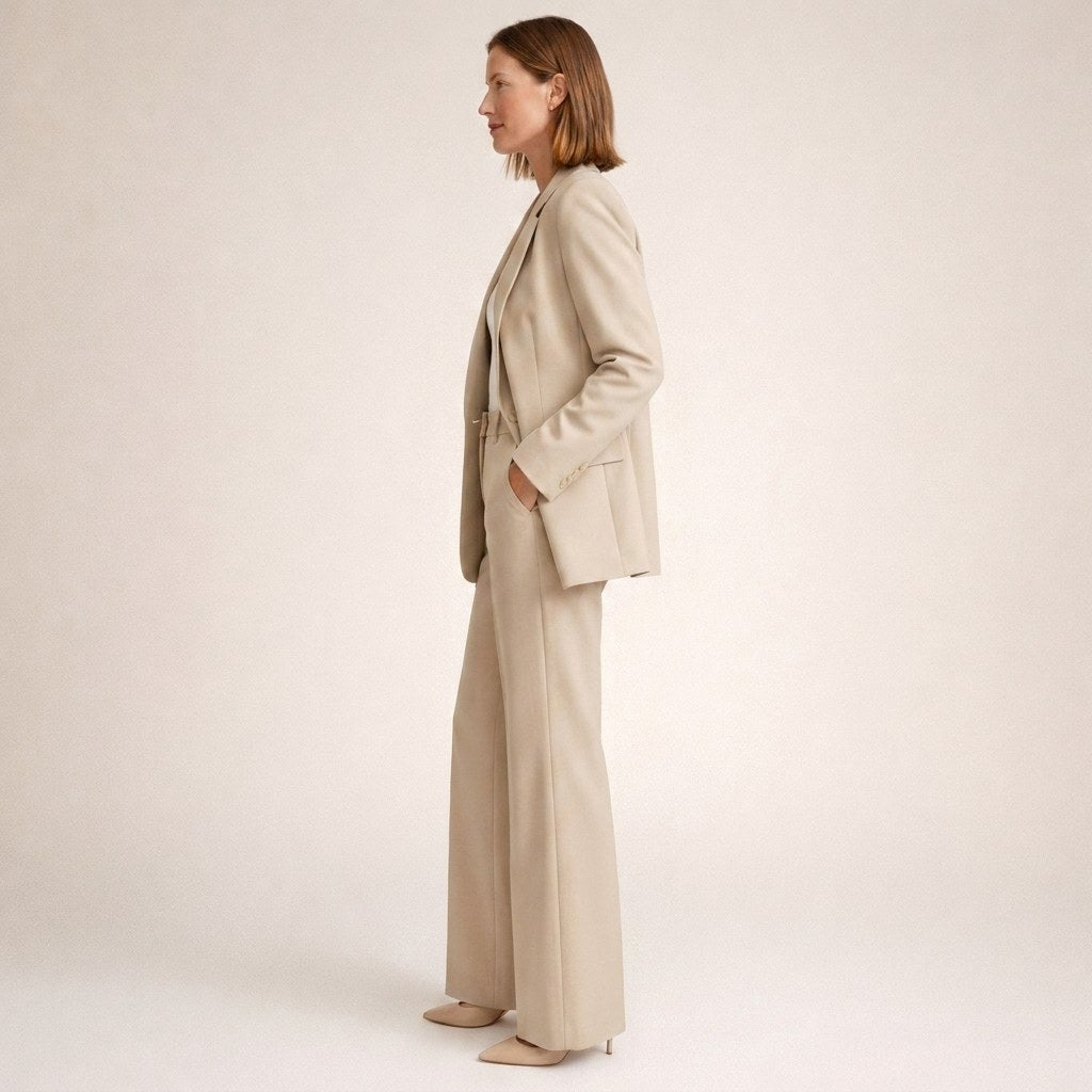 Bree | Women's Structured Blazer with Flared Trousers, Two-Piece Suit | The Shrader Sisters