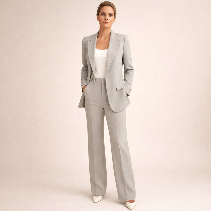 Bree | Women's Structured Blazer with Flared Trousers, Two-Piece Suit | The Shrader Sisters