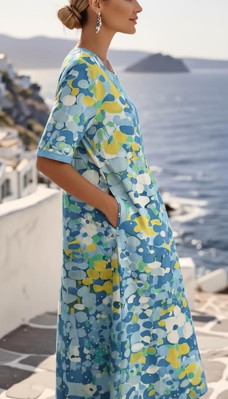 Brielle | Women's Abstract Floral Print Midi Dress - image 3