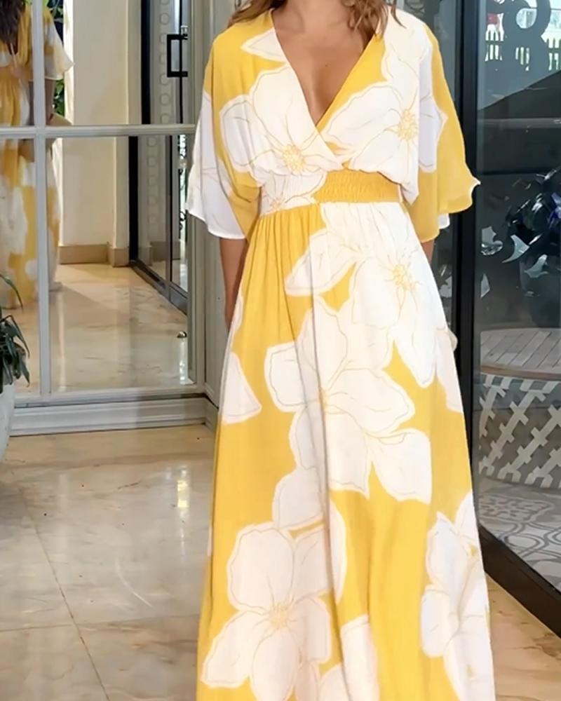 Brielle | Women's Floral Midi Dress, Vibrant Print Midi Dress | The Shrader Sisters