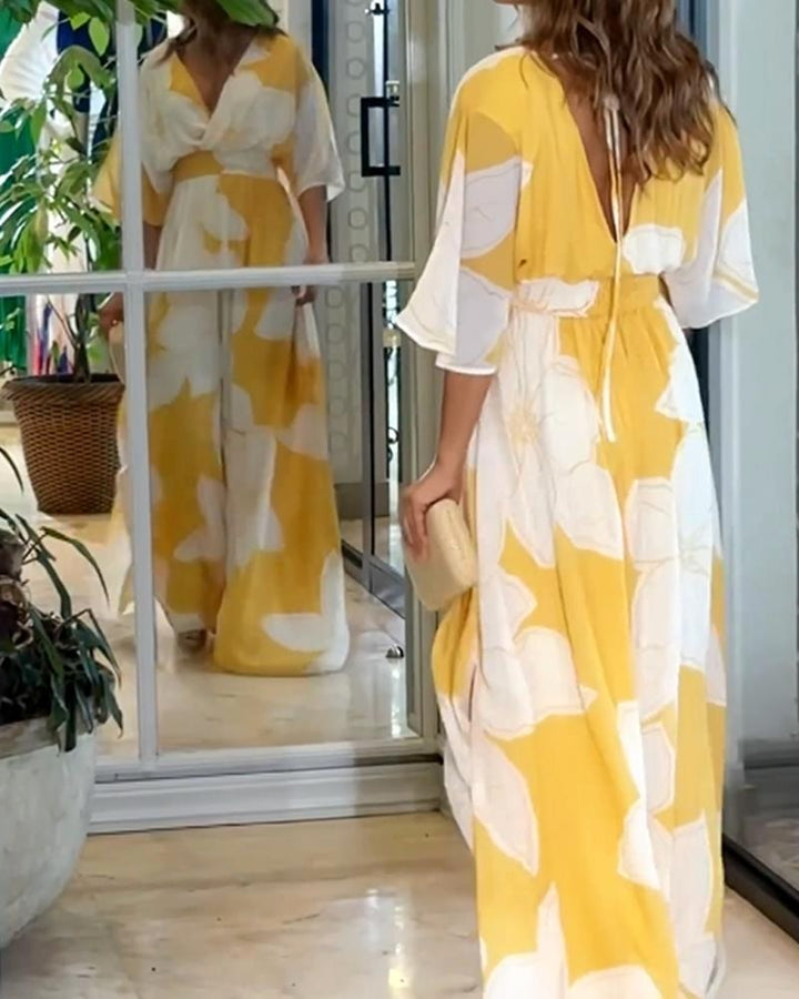 Brielle | Women's Floral Midi Dress, Vibrant Print Midi Dress | The Shrader Sisters