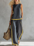 Brielle | Women's Modern Graphic Two-Piece Set, Coordinated Summer Outfit for Holidays and Casual Wear, Coordinated Summer Outfit for Holidays and Casual Wear - Grigio
