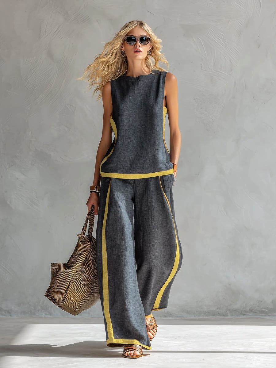 Brielle | Women's Modern Graphic Two-Piece Set, Coordinated Summer Outfit for Holidays and Casual Wear, Coordinated Summer Outfit for Holidays and Casual Wear - Blu navy