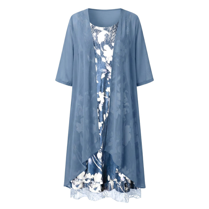 Bristol | Women's Layered Open-Front Midi Set - Green