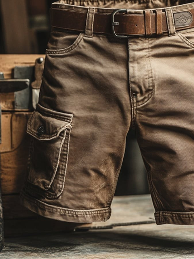 Brodie | Men's Vintage Cargo Shorts, Relaxed Fit Utility Shorts | The Shrader Sisters