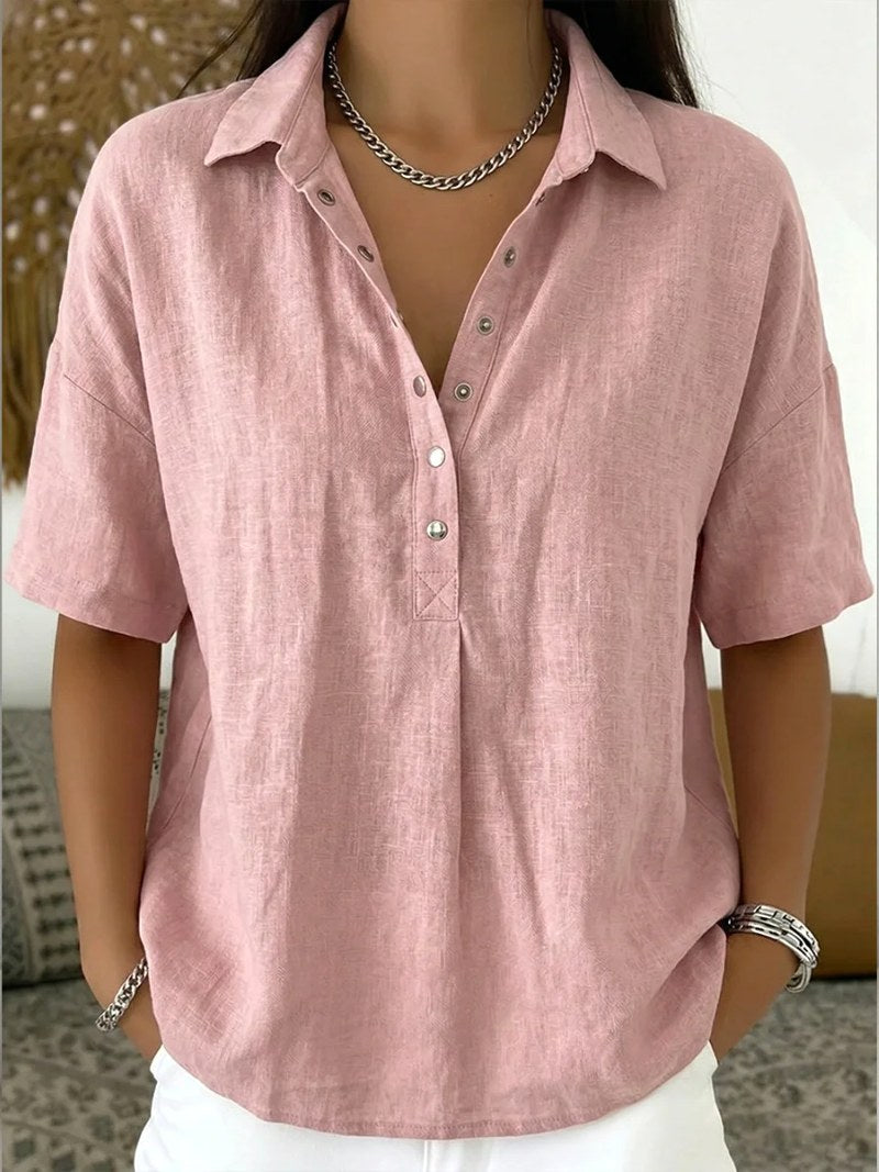 Bronte | Women's Button-Up Collar Shirt, Casual Cotton Blouse | The Shrader Sisters | Black