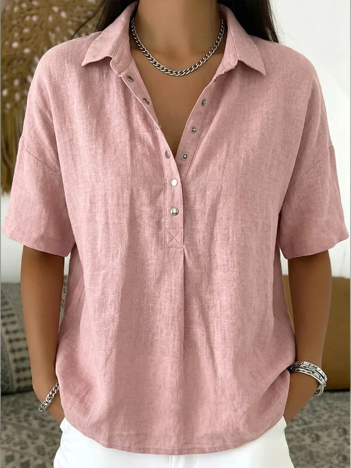 Bronte | Women's Button-Up Collar Shirt, Casual Cotton Blouse | The Shrader Sisters | Black