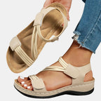 Bronte | Women's Slip-On Sandals, Comfortable All-Day Sandals | The Shrader Sisters | Blue