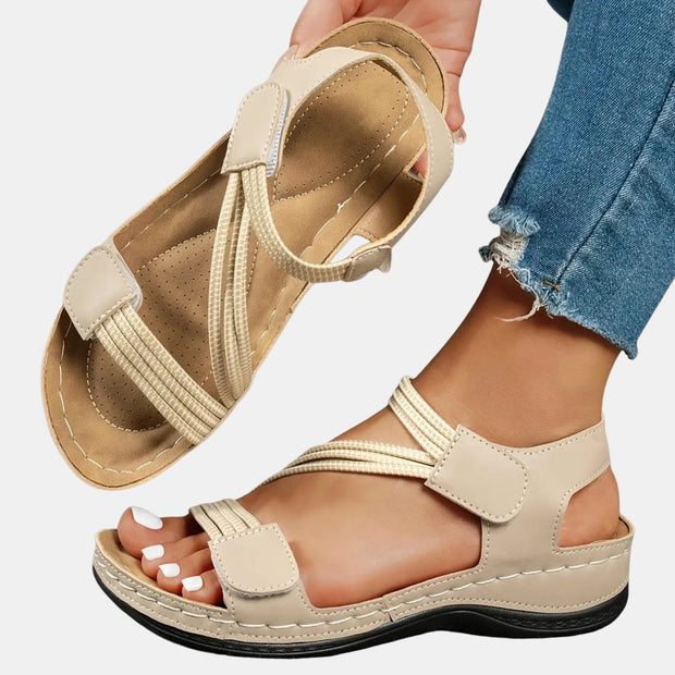 Bronte | Women's Slip-On Sandals, Comfortable All-Day Sandals | The Shrader Sisters | Blue