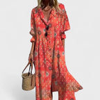 Brooke | Women's Boho Maxi Dress, Lightweight Summer Dress for Holidays and Resort Wear, Lightweight Summer Dress for Holidays and Resort Wear - Red