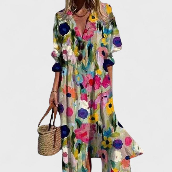 Brooke | Women's Boho Maxi Dress, Lightweight Summer Dress for Holidays and Resort Wear, Lightweight Summer Dress for Holidays and Resort Wear - Multicolored 1