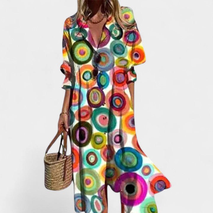 Brooke | Women's Boho Maxi Dress, Lightweight Summer Dress for Holidays and Resort Wear, Lightweight Summer Dress for Holidays and Resort Wear - Multicolored 2