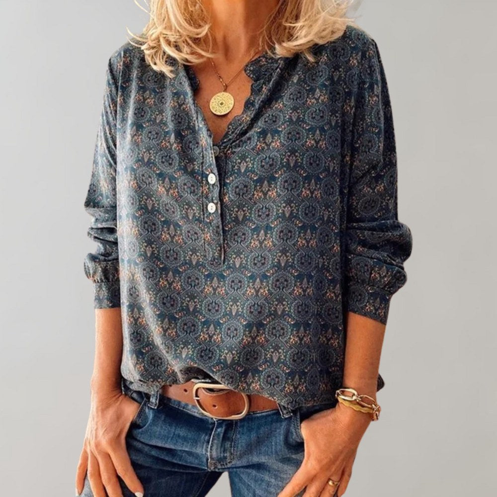 Brooke | Women's Boho Print Casual Blouse - image 1