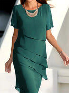 Brooke | Women's Chic Wrap Midi Dress, Flattering Summer Dress for Holidays and Everyday Wear, Flattering Summer Dress for Holidays and Everyday Wear - image 3