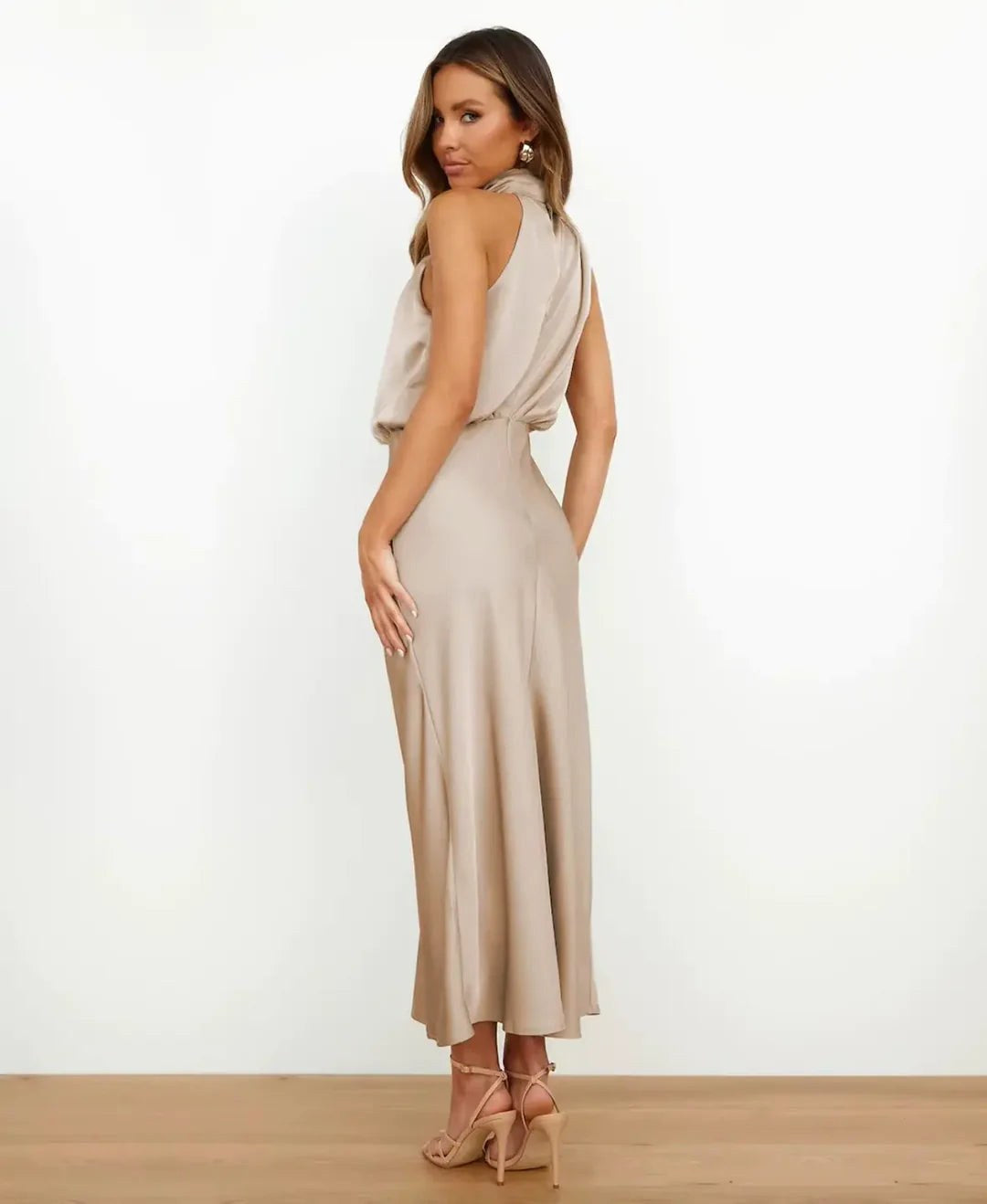 Brooke | Women's Sleeveless High-Neck Midi Dress - image 11