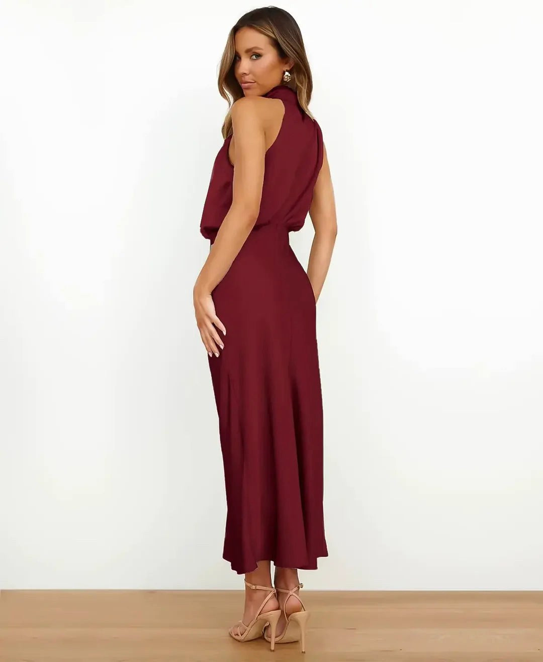 Brooke | Women's Sleeveless High-Neck Midi Dress - image 13