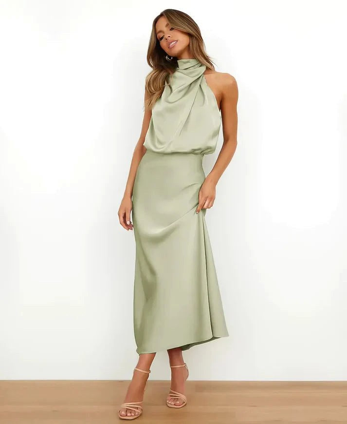 Brooke | Women's Sleeveless High-Neck Midi Dress - image 15