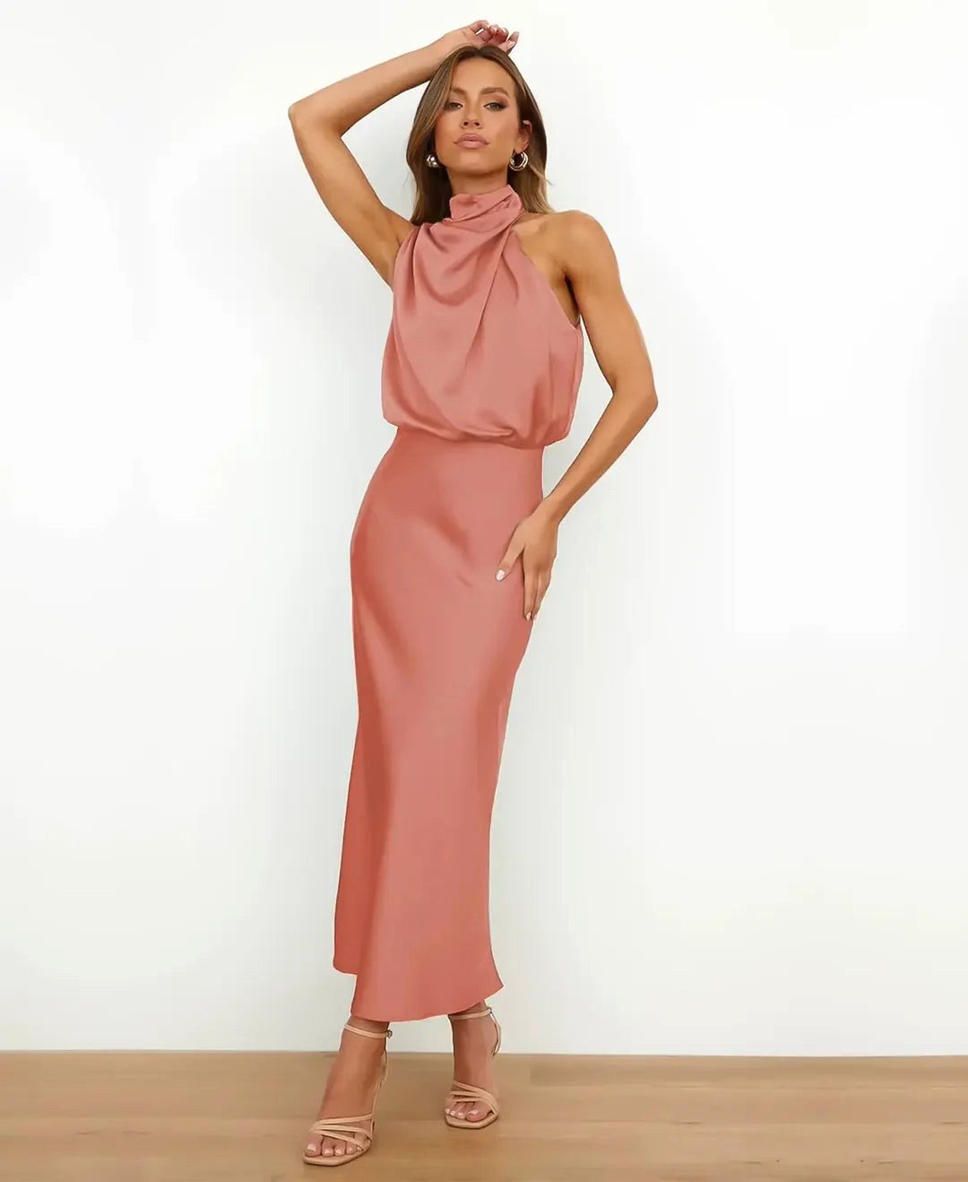 Brooke | Women's Sleeveless High-Neck Midi Dress - image 16