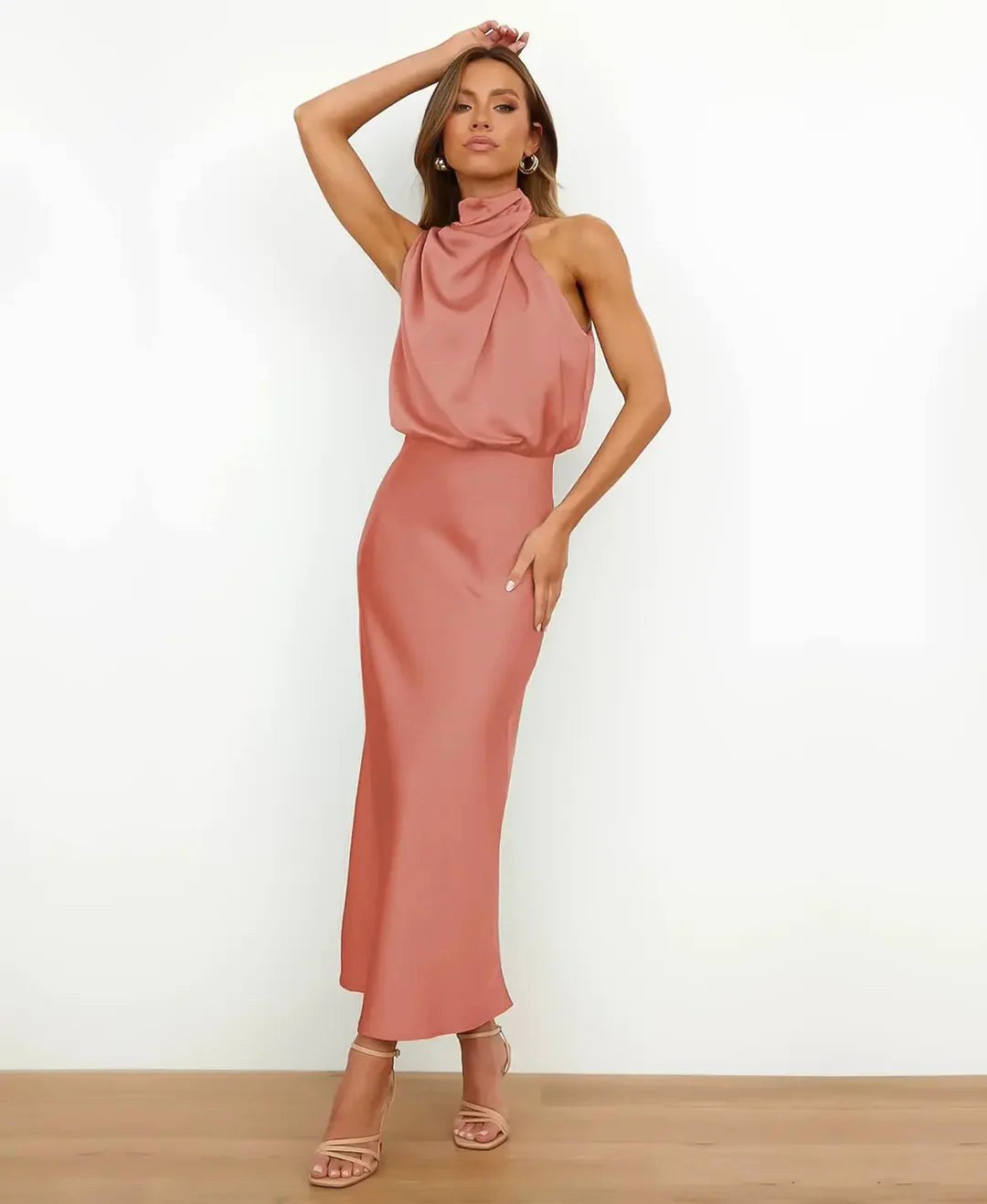 Brooke | Women's Sleeveless High-Neck Midi Dress - image 25
