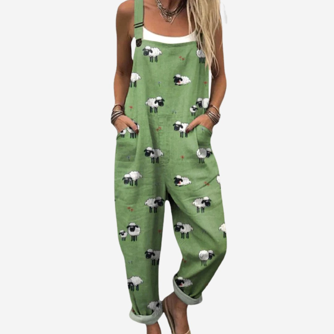 Brooklyn | Women's Printed Denim Utility Jumpsuit - image 1
