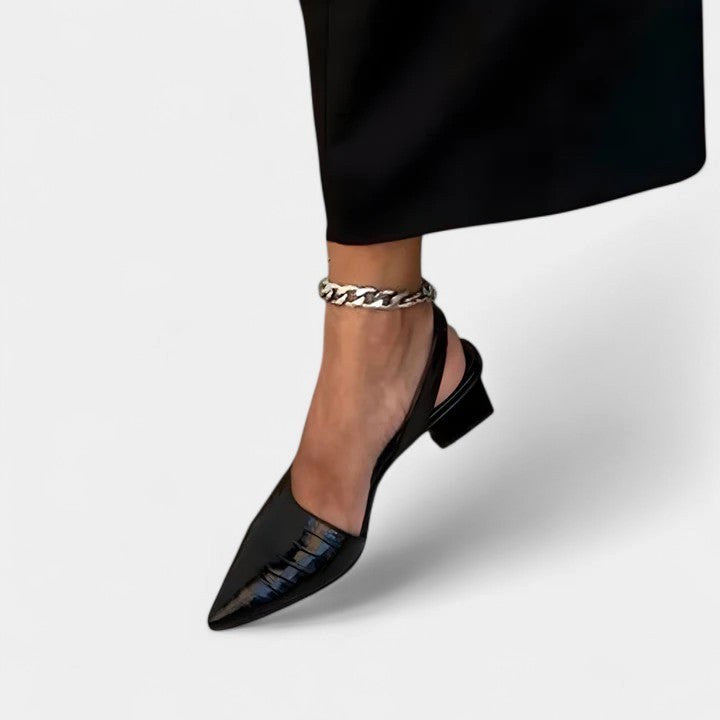 Caitlyn | Women's Orthopaedic Block Heel Shoes, Structured Formal Heels | The Shrader Sisters