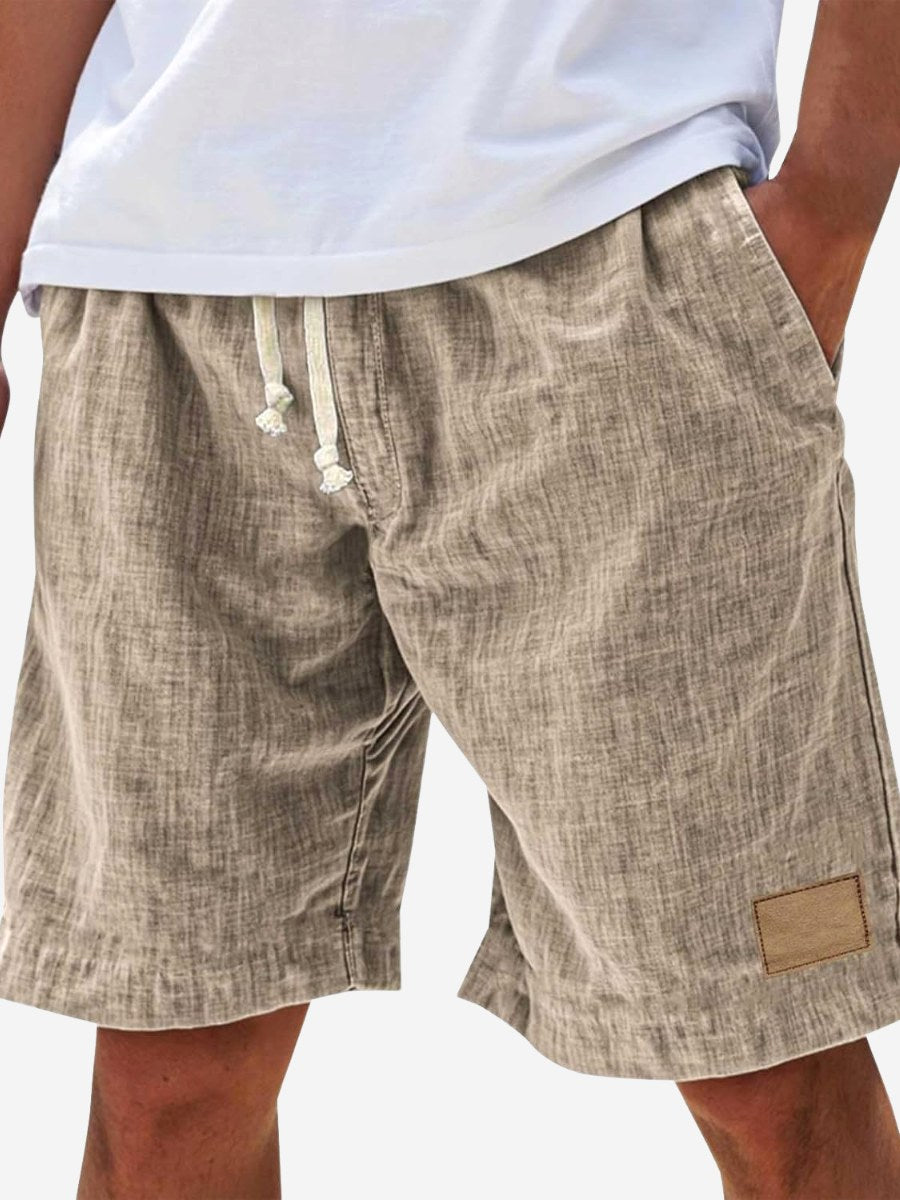 Campbell | Men's Relaxed Cotton Shorts, Lightweight Summer Shorts | The Shrader Sisters | Khaki