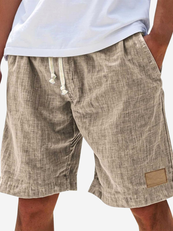 Campbell | Men's Relaxed Cotton Shorts, Lightweight Summer Shorts | The Shrader Sisters | Khaki