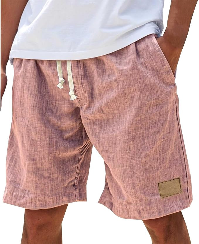 Campbell | Men's Relaxed Cotton Shorts, Lightweight Summer Shorts | The Shrader Sisters | Purple