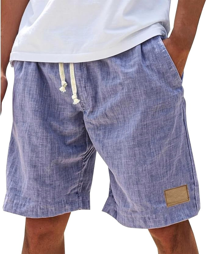 Campbell | Men's Relaxed Cotton Shorts, Lightweight Summer Shorts | The Shrader Sisters | White