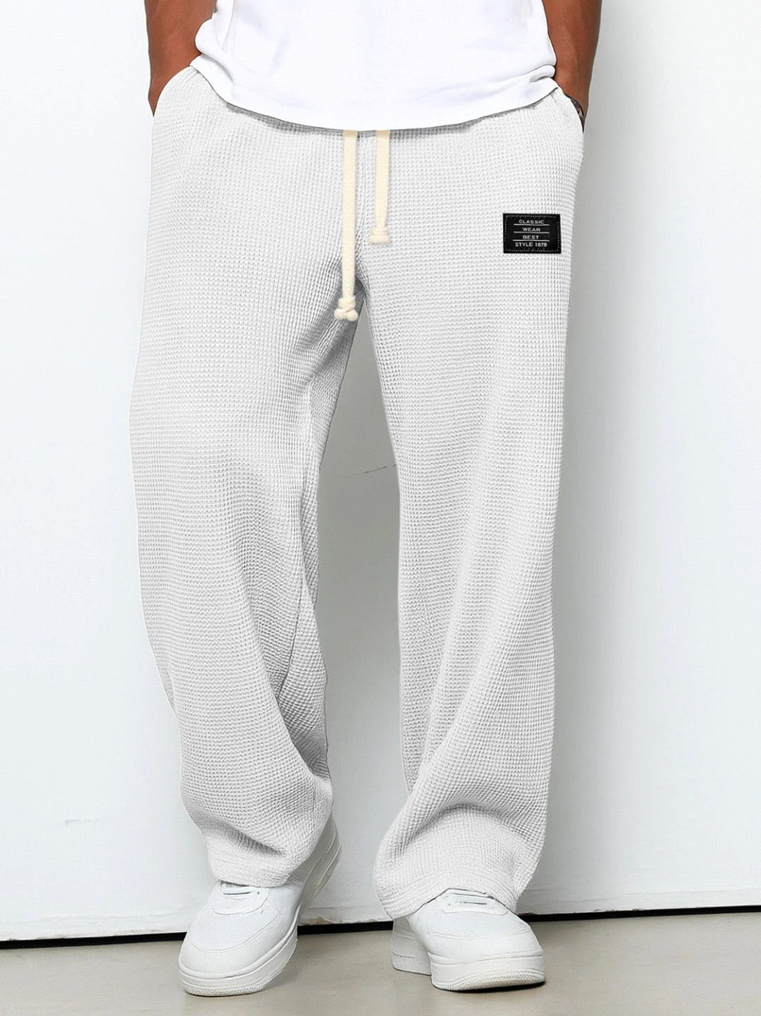 Campbell | Women's Relaxed Lace Trousers, Straight-Leg Everyday Trousers | The Shrader Sisters | Gray