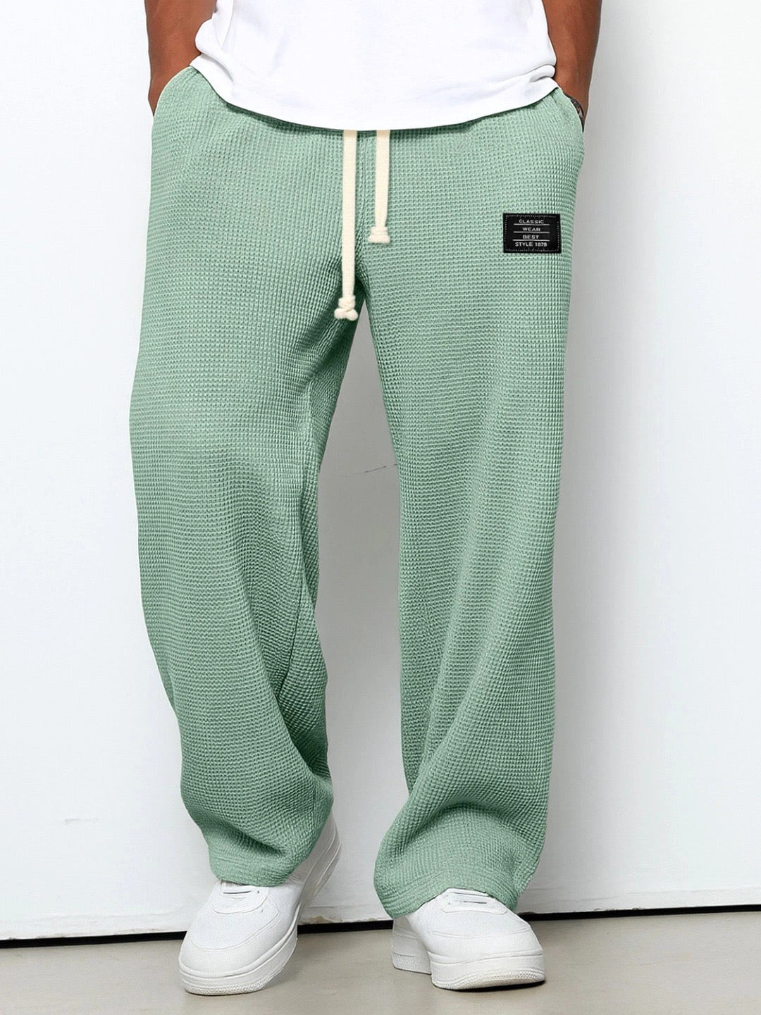 Campbell | Women's Relaxed Lace Trousers, Straight-Leg Everyday Trousers | The Shrader Sisters | Blue