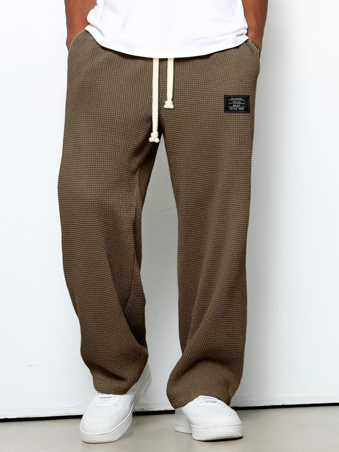Campbell | Women's Relaxed Lace Trousers, Straight-Leg Everyday Trousers | The Shrader Sisters | Dark Green