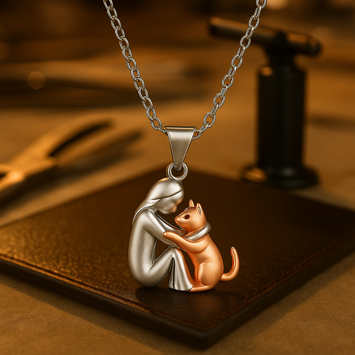 Calistar– Cat Hug Pendant Necklace with Gentle Bond