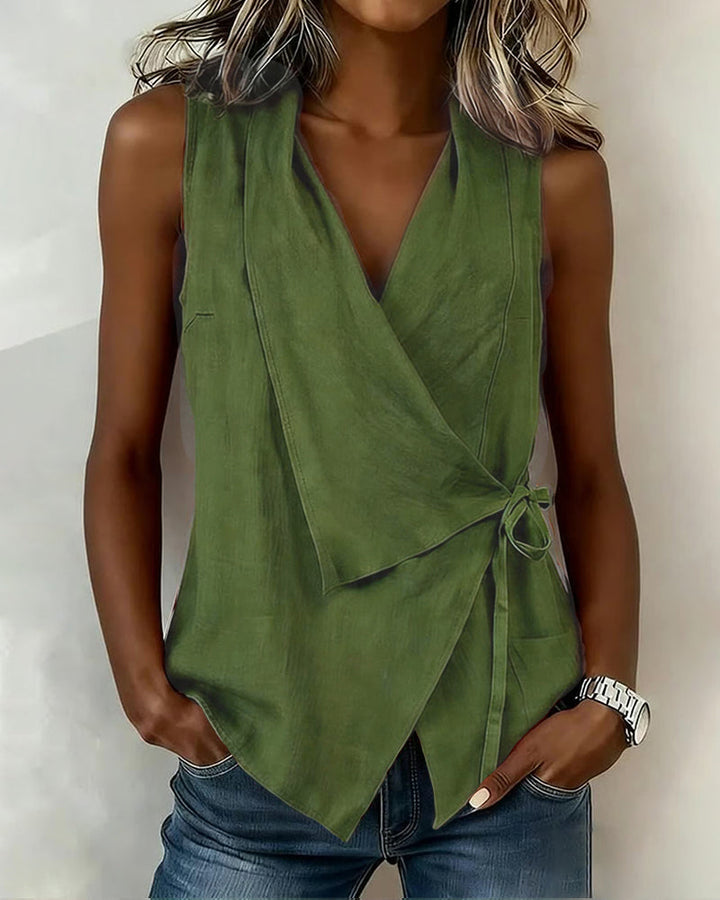 Riley | Crossover Linen Cotton Tank