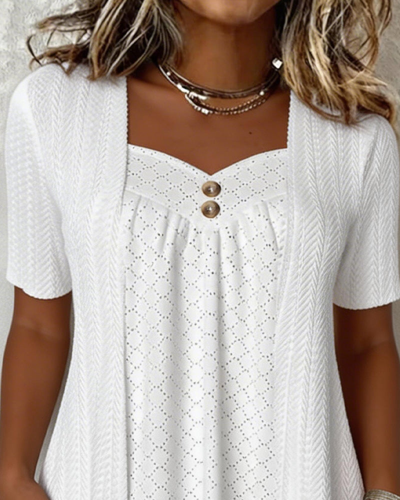 Grace | Patchwork Square-Neck Top