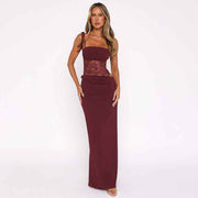 Celeste | Women's Maxi Dress with Lace Corset Detail