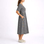 Charli | Women's Striped Midi Dress, Relaxed Lightweight Dress | The Shrader Sisters