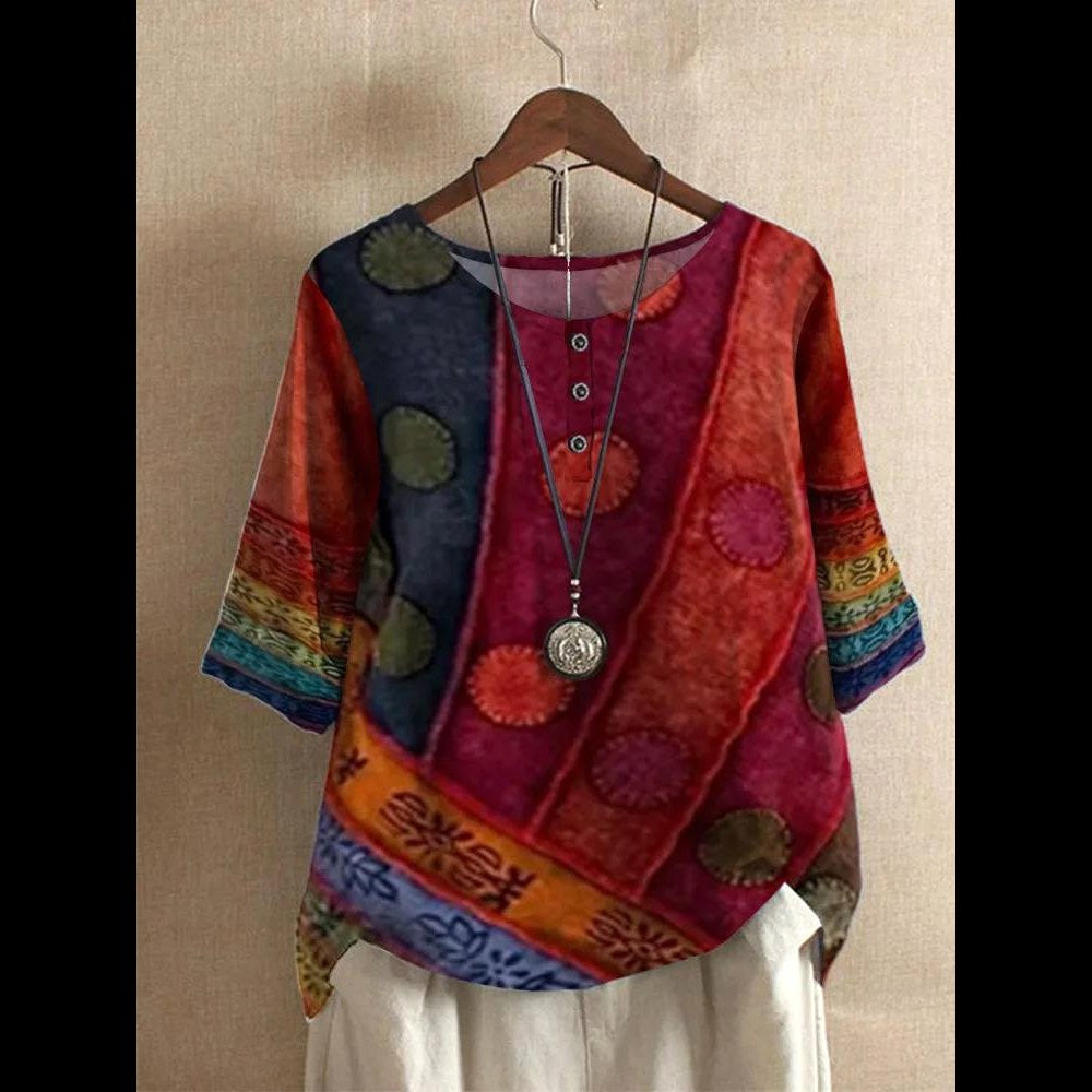 Charlotte | Women's Colourful Boho Blouse, Lightweight Summer Top for Holidays and Casual Wear - image 1