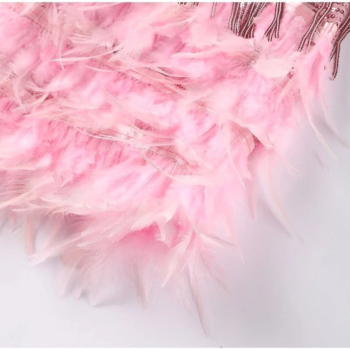 Charlotte | Women's Feather Mini Dress with Flattering Fit - image 9