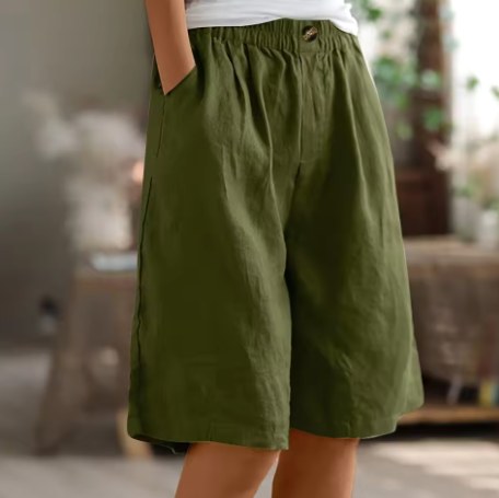 Charlotte | Women's Relaxed Comfort Shorts - Army Green