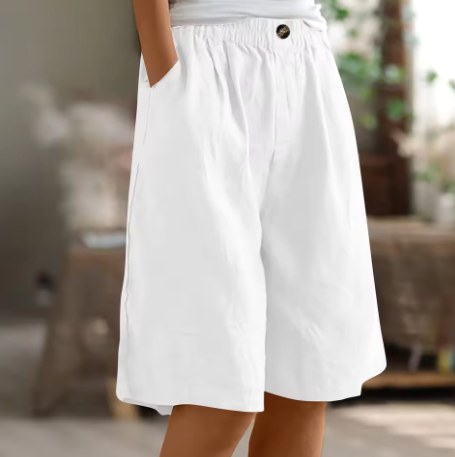 Charlotte | Women's Relaxed Comfort Shorts - White